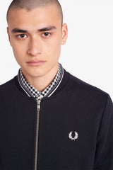 Fred Perry zip through sweater - Black