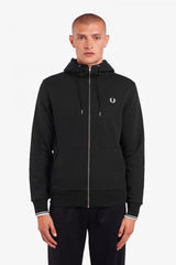 Fred Perry Hooded zip through sweater - Black