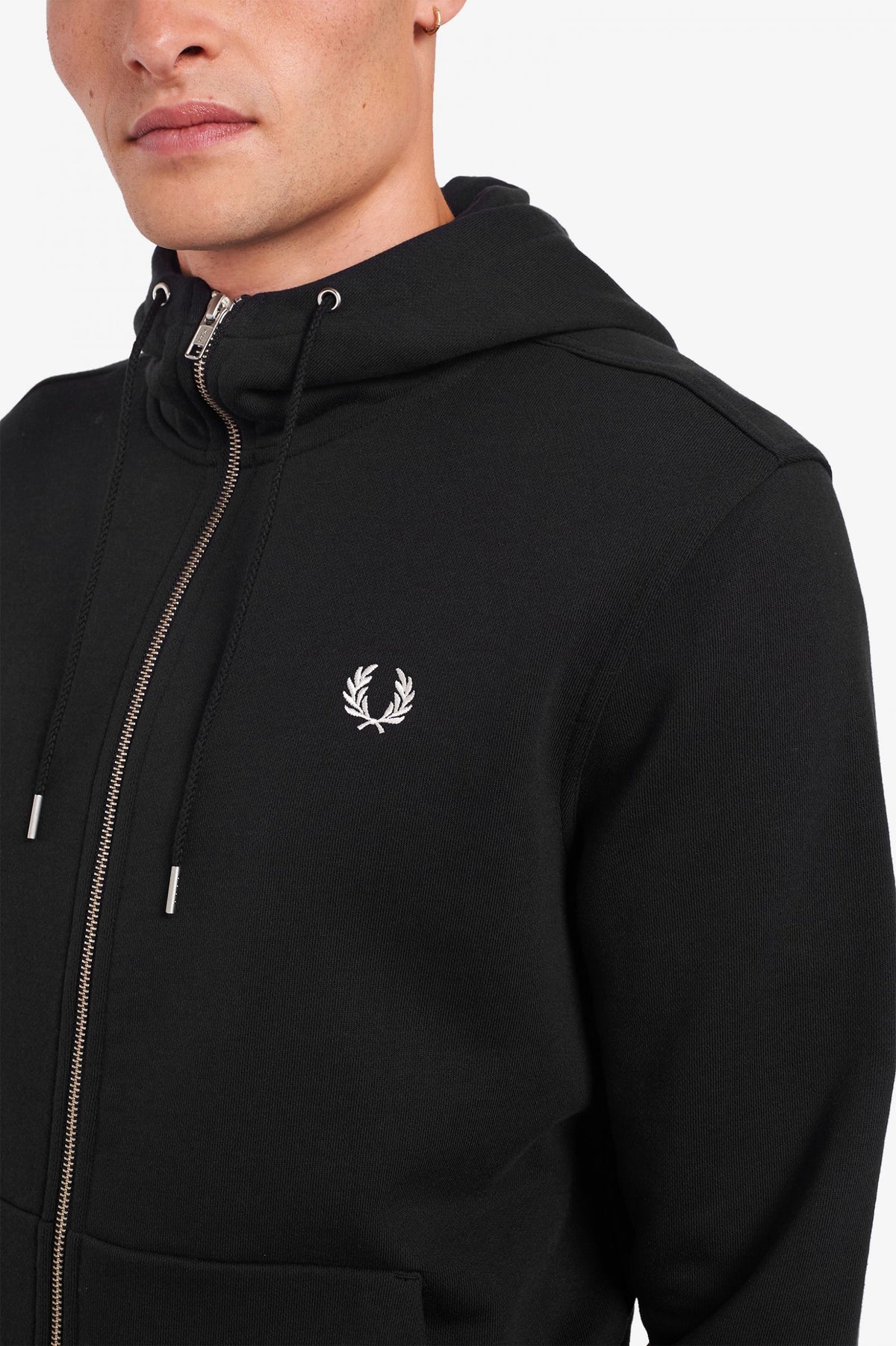 Fred Perry Hooded zip through sweater - Black