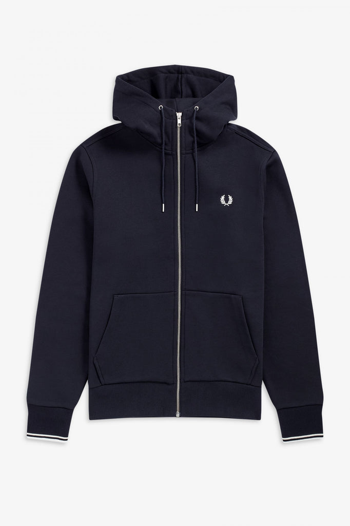 Fred Perry Hooded zip through sweater - Navy