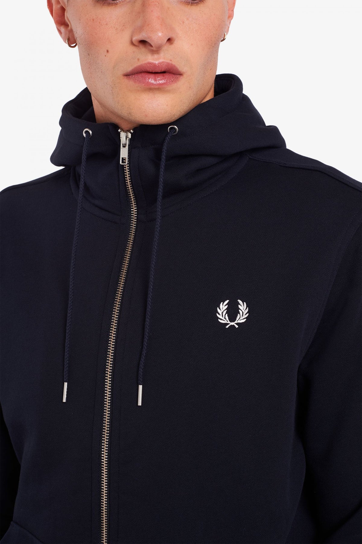 Fred Perry Hooded zip through sweater - Navy