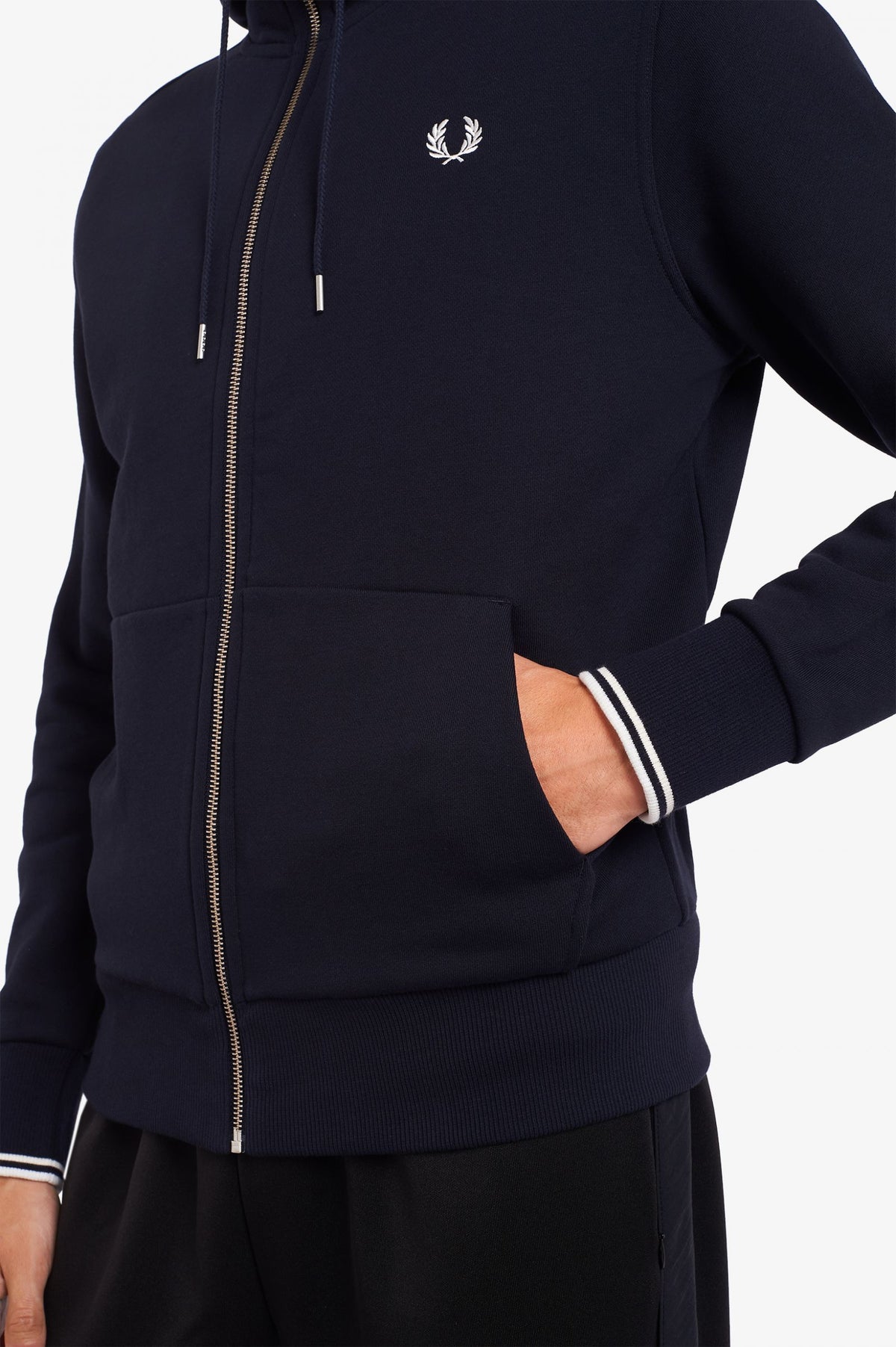 Fred Perry Hooded zip through sweater - Navy