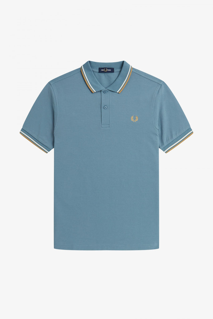 Fred Perry Twin tipped Polo - Blue / Ecru / 1964Gold