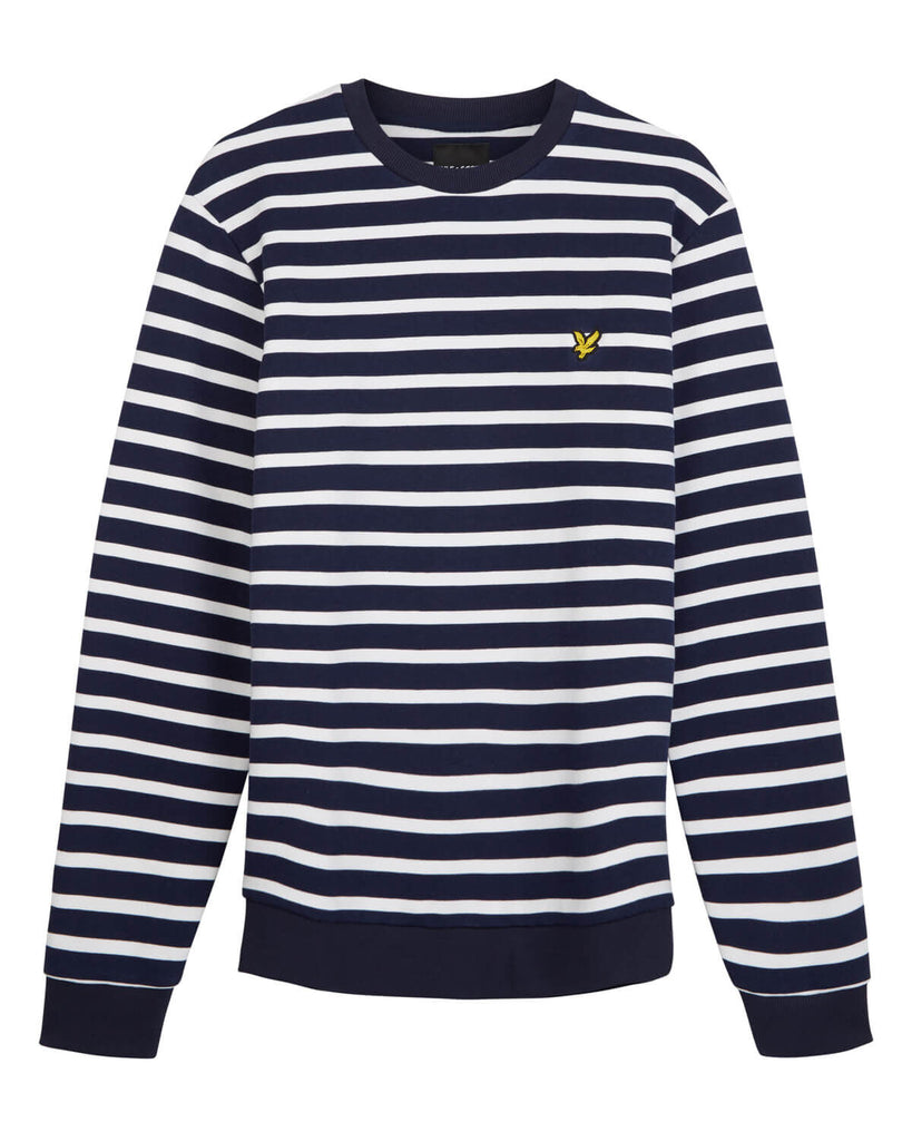 Lyle & Scott Breton stripe Sweatshirt - Navy/White