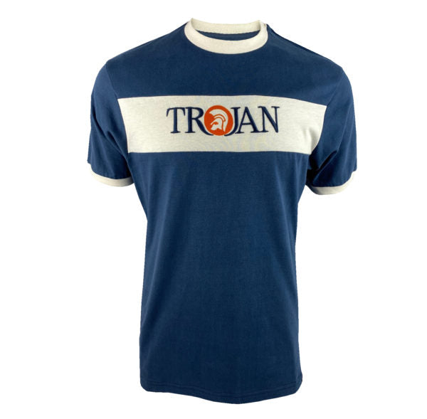 Trojan T-Shirt - Embroidered Panel - Navy